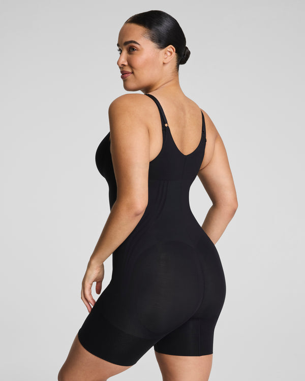 Spanx Open-Bust Mid-Thigh Bodysuit Very Black