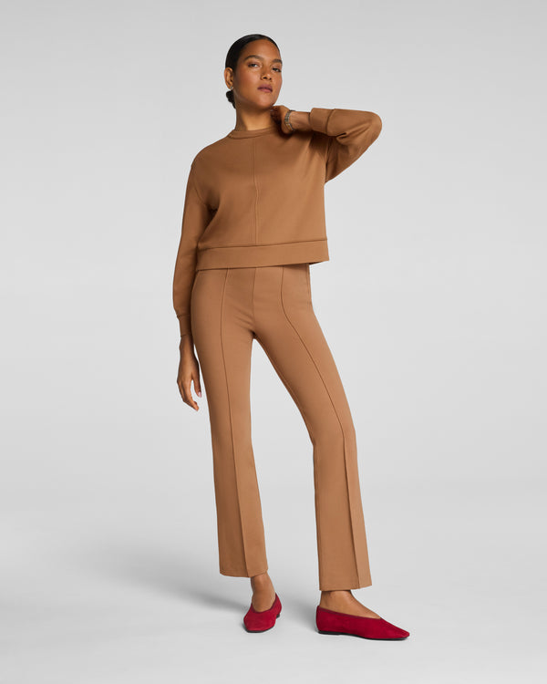 spanx Ponte Kick Flare Pant with Pintuck Maplewood