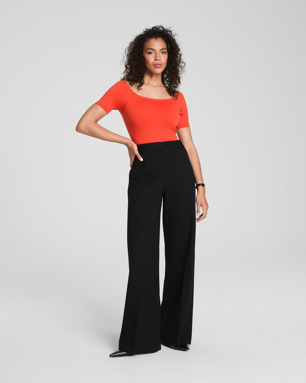 spanx Ponte Wide Leg Pant Classic Black