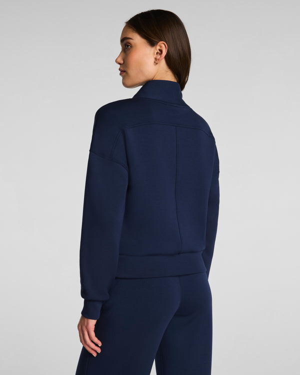 Spanx Shawl Collar Half Zip Timeless Navy