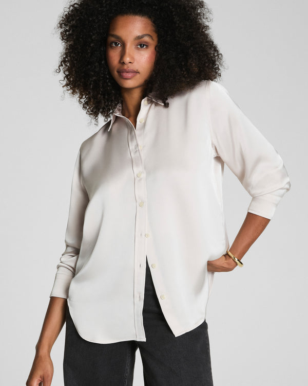 spanx Silky Smooth Button Down Birch