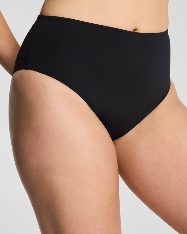 spanx Swim Hi-Rise Bikini Bottom Very Black
