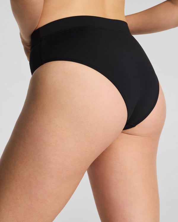 Spanx Swim Hi-Rise Cheeky Bikini Bottom Very Black