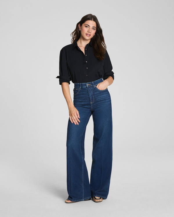 spanx Wide Leg Jeans Adriatic Blue