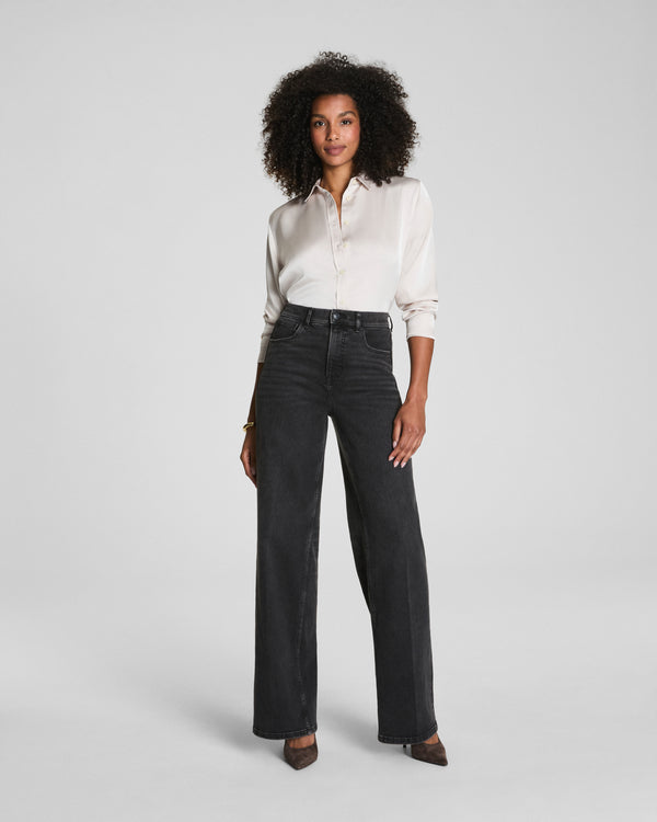 spanx Wide Leg Jeans Carbon