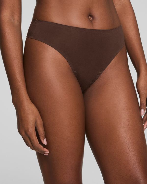Spanx Supima Cotton Thong 3-Pack Box Chestnut Brown