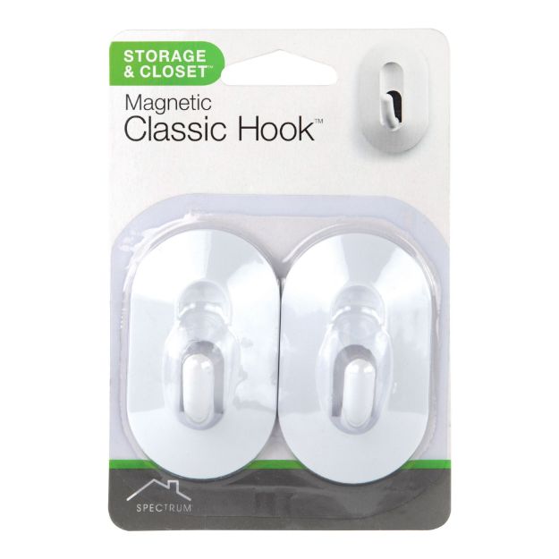 Spectrum Diversified 2-Piece Magnetic Classic Hook - White
