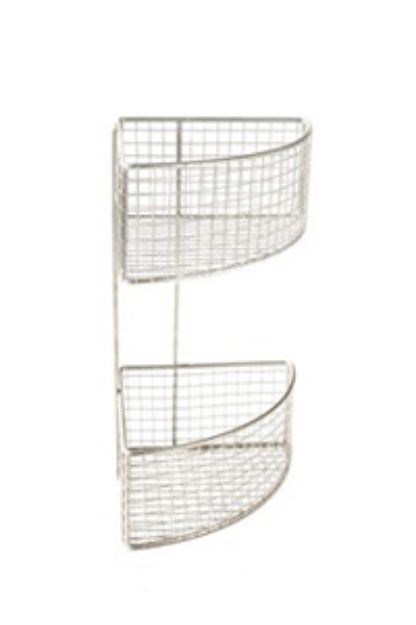 Spectrum Diversified 2-Tier Corner Storage Basket - Satin Nickel