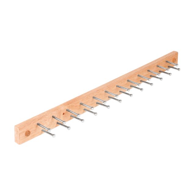 Spectrum Diversified 24-Peg Wall Mount Tie & Belt Organizer - Natural Wood