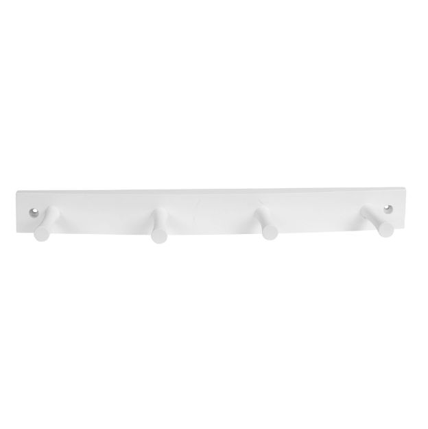 Spectrum Diversified 4-Hook Wall Mount Wood Rack - White