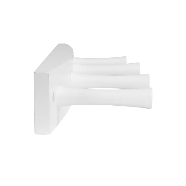 Spectrum Diversified 4-Hook Wall Mount Wood Rack - White
