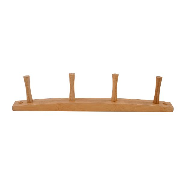 Spectrum Diversified 4-Peg Wall Mount Wood Rack - Bamboo