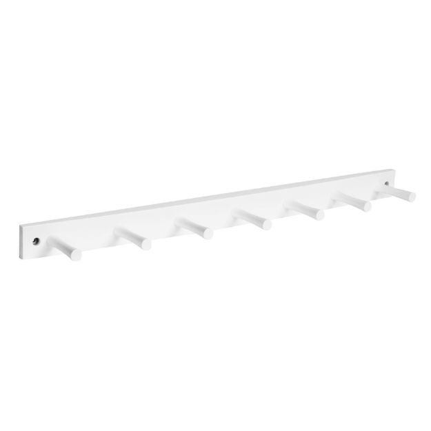 spectrum diversified 7-Peg Wall Mount Wood Rack - White