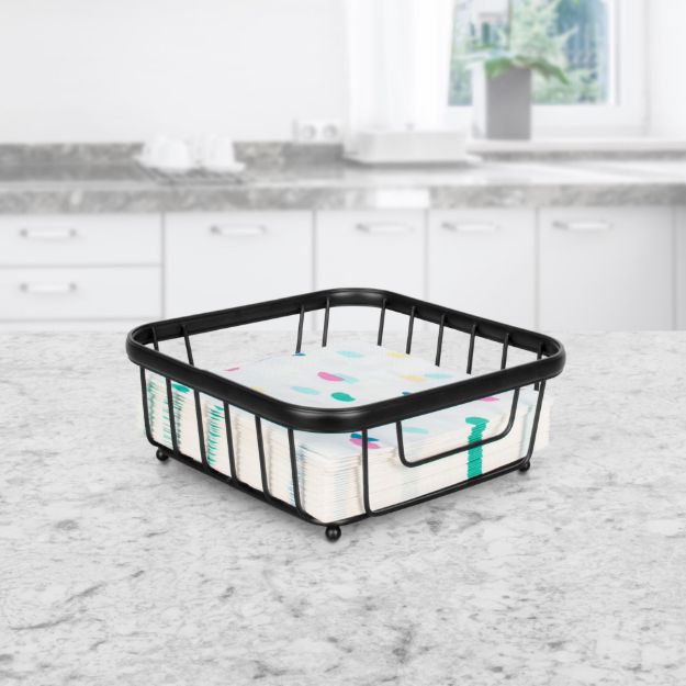 Spectrum Diversified Ashley Flat Napkin Holder - Black