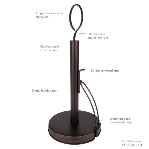 Spectrum Diversified Ashley Tension Paper Towel Holder - Bronze