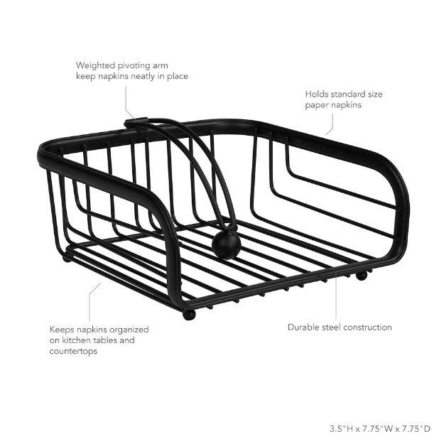 Spectrum Diversified Ashley Weighted Napkin Holder - Black