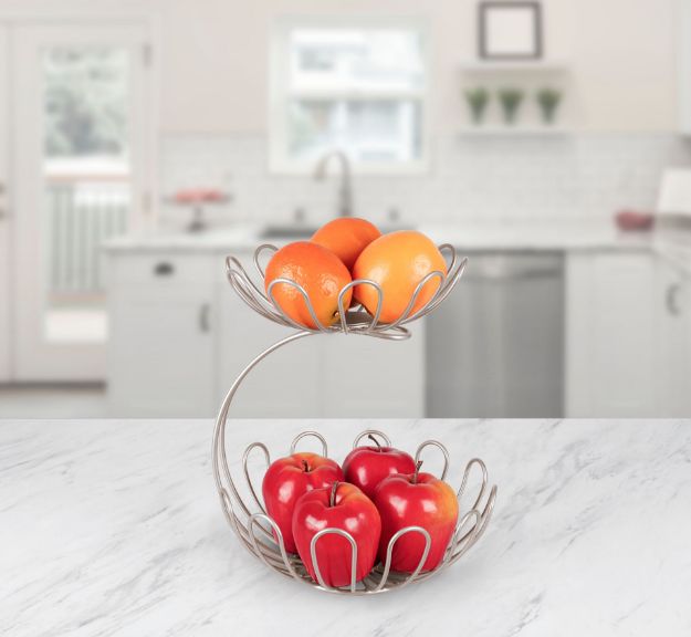 Spectrum Diversified Bloom Arched 2-Tier Server - Satin Nickel