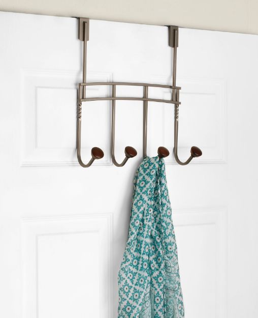 Spectrum Diversified Cambridge Over The Door 4-Hook Rack
