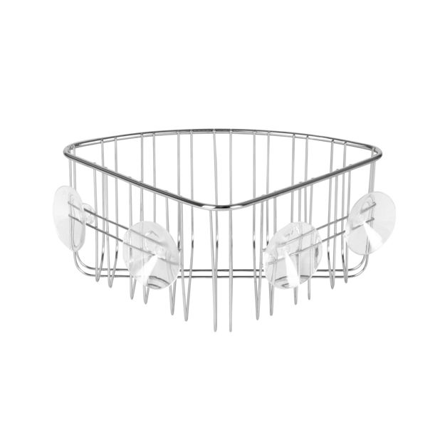 Spectrum Diversified Contempo Suction Cup Corner Shower Basket SS