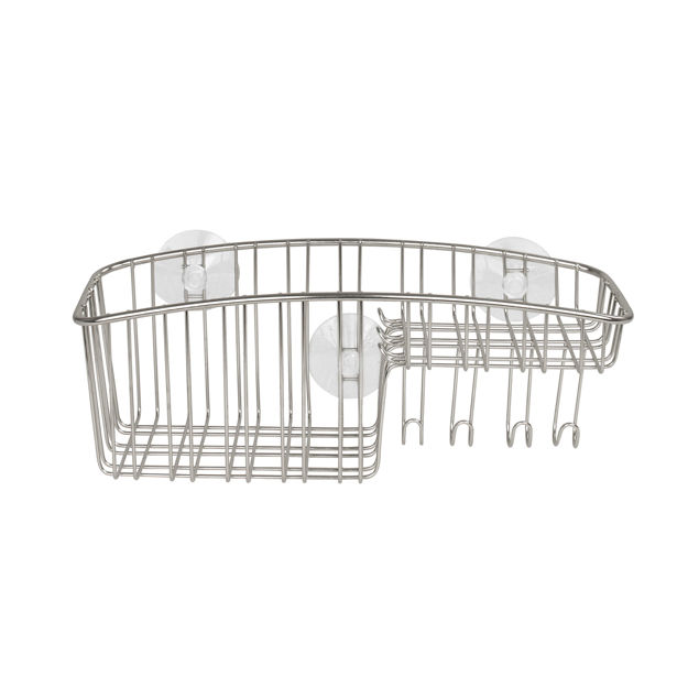 Spectrum Diversified Contempo Suction Storage Basket With Hooks SS