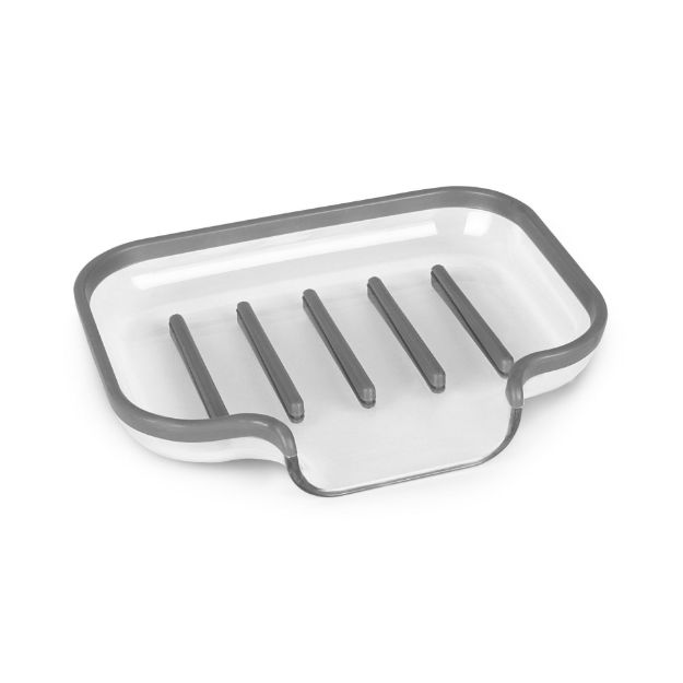 spectrum diversified Cora Sink Sponge & Soap Dish - Gray/Clear