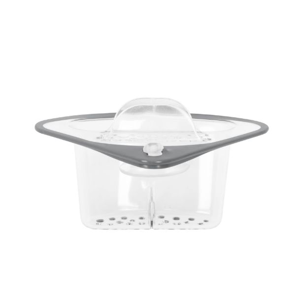 Spectrum Diversified Cora Suction Corner Sink Caddy - Gray/Clear