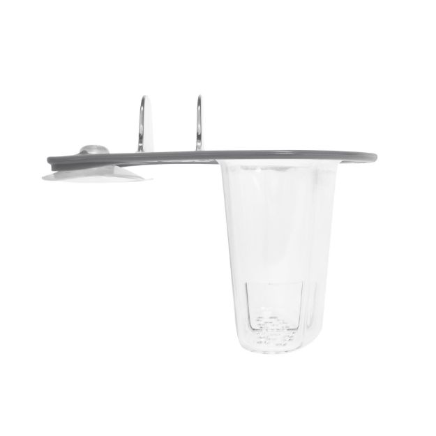 spectrum diversified Cora Suction Corner Sink Caddy - Gray/Clear