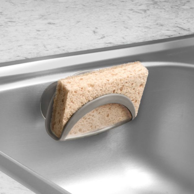 Spectrum Diversified Cora Suction Sink Sponge Holder - Gray/Clear