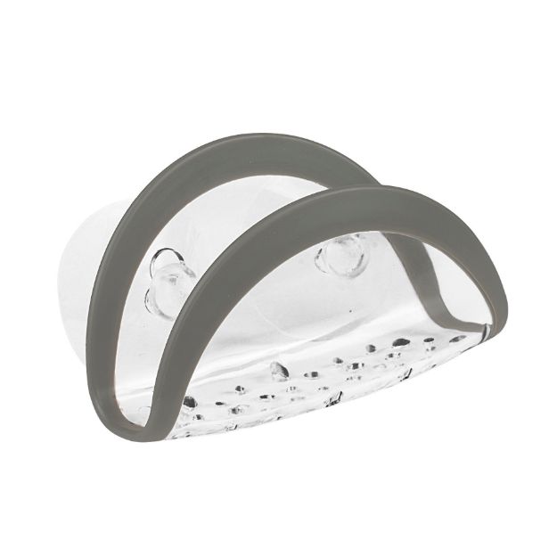 spectrum diversified Cora Suction Sink Sponge Holder - Gray/Clear