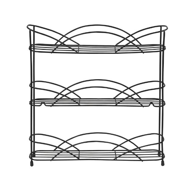 Spectrum Diversified Countertop & Wall Mount 3-Tier Spice Rack - Black
