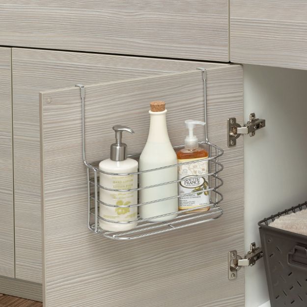 Spectrum Diversified Duo Over The Cabinet Towel Bar & Medium Basket - Chrome