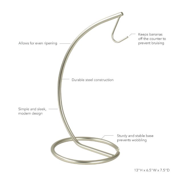 Spectrum Diversified Euro Banana Holder - Satin Nickel