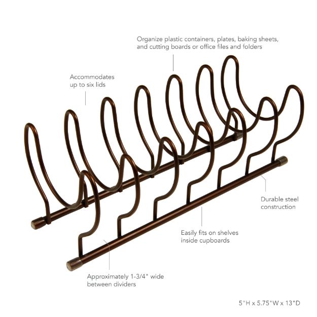 Spectrum Diversified Euro Cookware & Cutting Board Organizer - Bronze