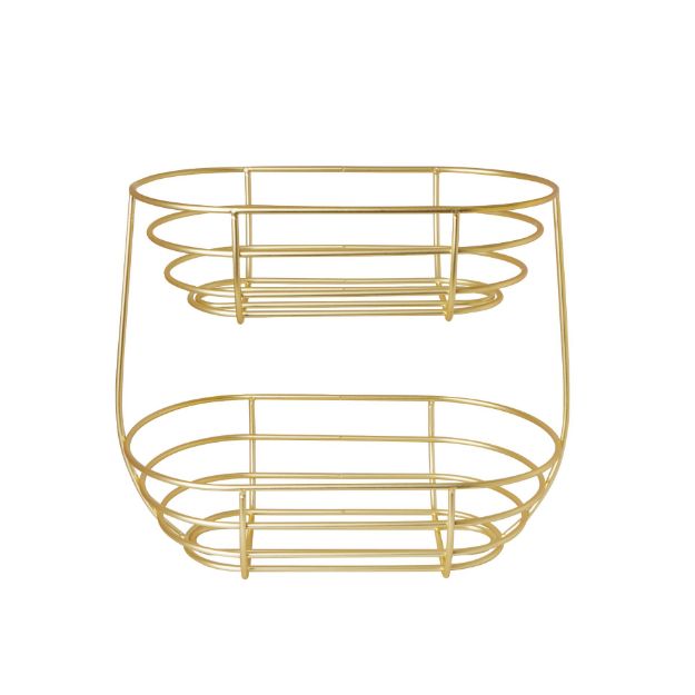 spectrum diversified Euro® 2-Tier Oval Fruit Basket - Gold