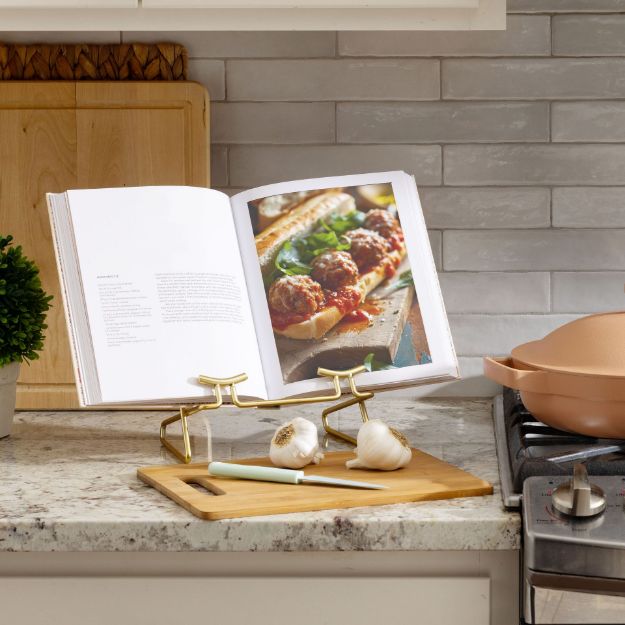 Spectrum Diversified Euro® Cookbook Or Tablet Holder - Gold