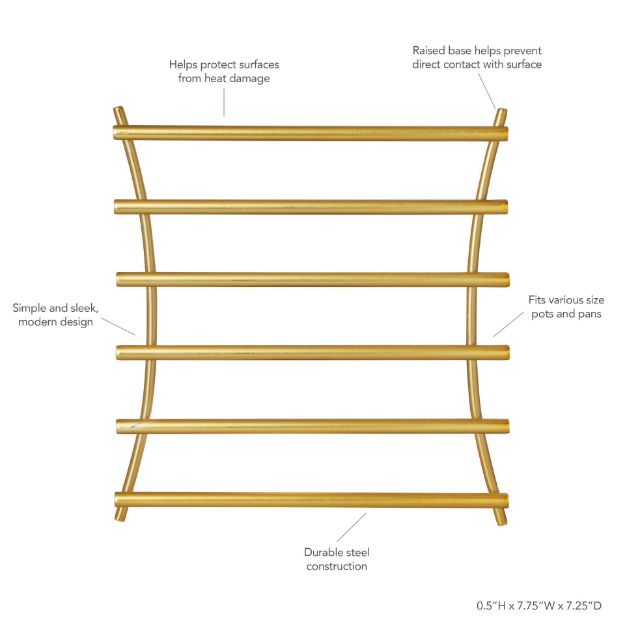 Spectrum Diversified Euro® Raised Square Trivet - Gold