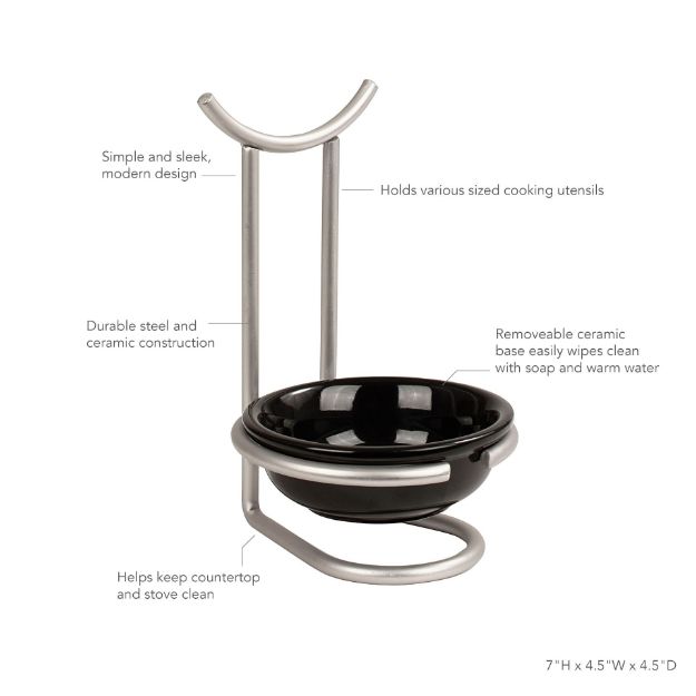 Spectrum Diversified Euro Spoon Rest With Ceramic Dish - Satin Nickel