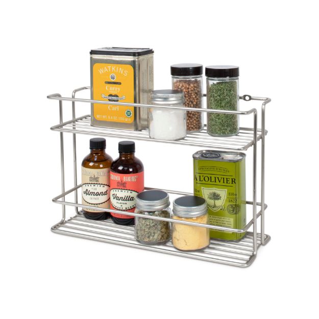Spectrum Diversified Euro Wall Mount 2-Tier Spice Rack - Satin Nickel