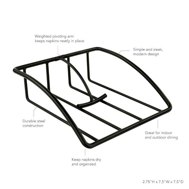 Spectrum Diversified Euro Weighted Napkin Holder - Black