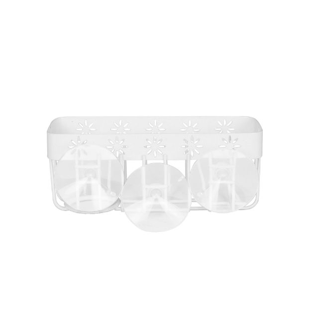 Spectrum Diversified Fiore Suction Sink Sponge & Brush Holder - White