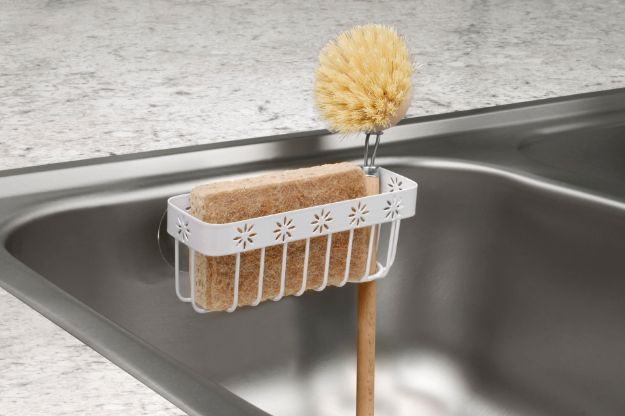Spectrum Diversified Fiore Suction Sink Sponge & Brush Holder - White