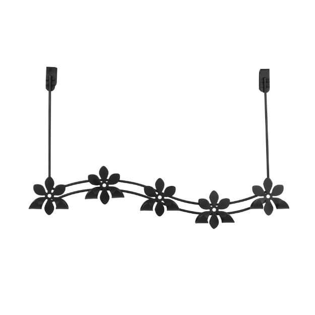 Spectrum Diversified Flower Over The Door 5-Hook Rack - Black