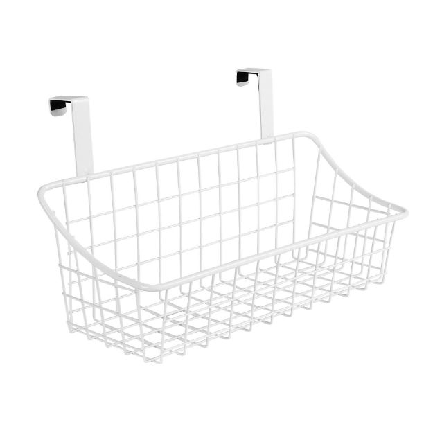 spectrum diversified Grid Over the Cabinet Small Basket - White