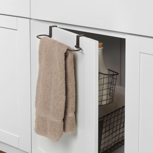Spectrum Diversified Grid Over The Cabinet Towel Bar & Medium Basket - Bronze