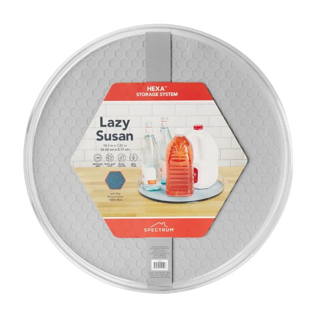 Spectrum Diversified HEXA® Grande Turntable - Oyster Gray & Clear
