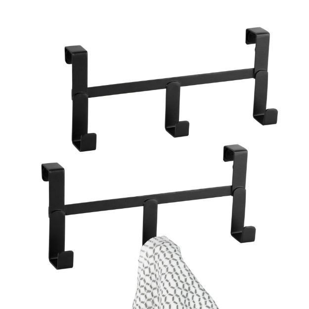 spectrum diversified HUDSON OTC TOWEL 3 HOOK BLACK S/2
