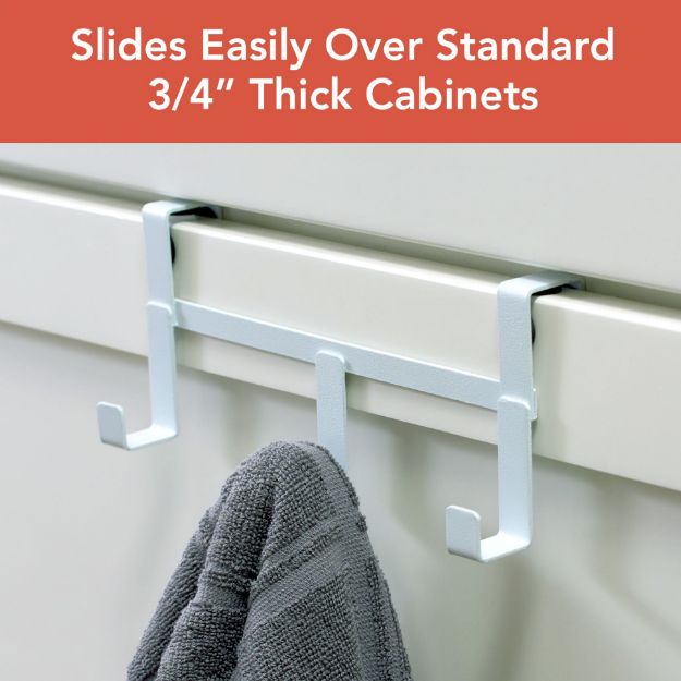 Spectrum Diversified HUDSON OTC TOWEL 3 HOOK WHITE S/2