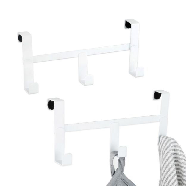 spectrum diversified HUDSON OTC TOWEL 3 HOOK WHITE S/2