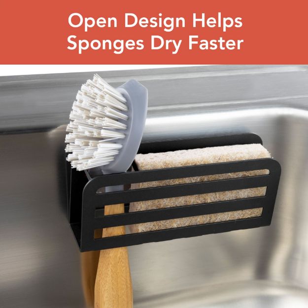Spectrum Diversified HUDSON SPONGE AND BRUSH HOLDER BLACK
