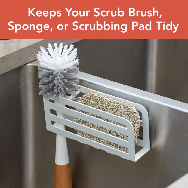 Spectrum Diversified HUDSON SPONGE AND BRUSH HOLDER WHITE